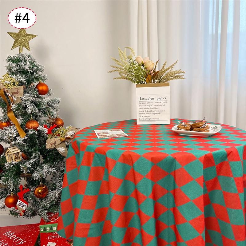 Christmas Tablecloth Xmas Red Green Tartan Buffalo Plaids Table Cloth Cover Kitchen Dining Party Holiday Farmhouse Decoration