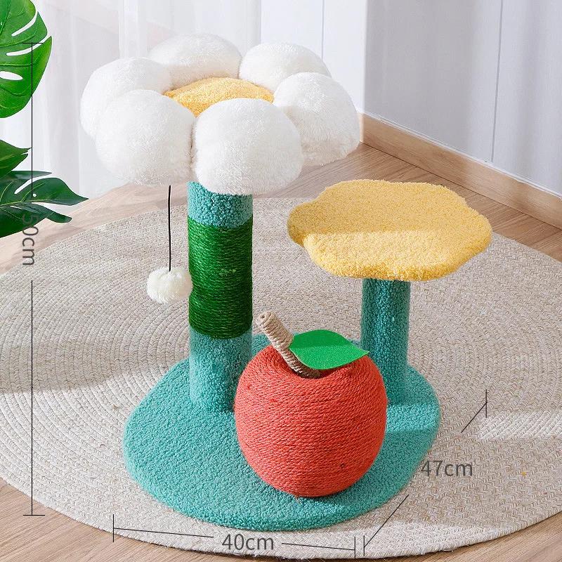 Lila Katzenklettergerüst Nestbaum Einkörper-Kratzsäule Großes Turmbrett Sprungplattform Villa Heimtierbedarf