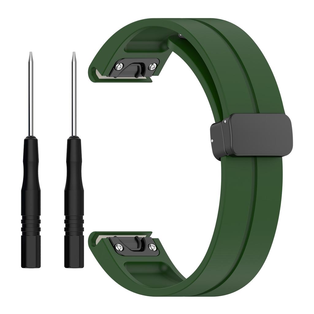 Silicone Watch Band for Garmin Fenix 8 43mm/Forerunner 570 42mm/Fenix 7S/6S/5S,Magnetic Buckle 20mm Sport Strap with Tools