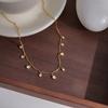 Youthway Delicate Round Crystal Pendant Necklace For Women 18K Gold Plated Stainless Steel Necklace Fashion Jewelry Gift