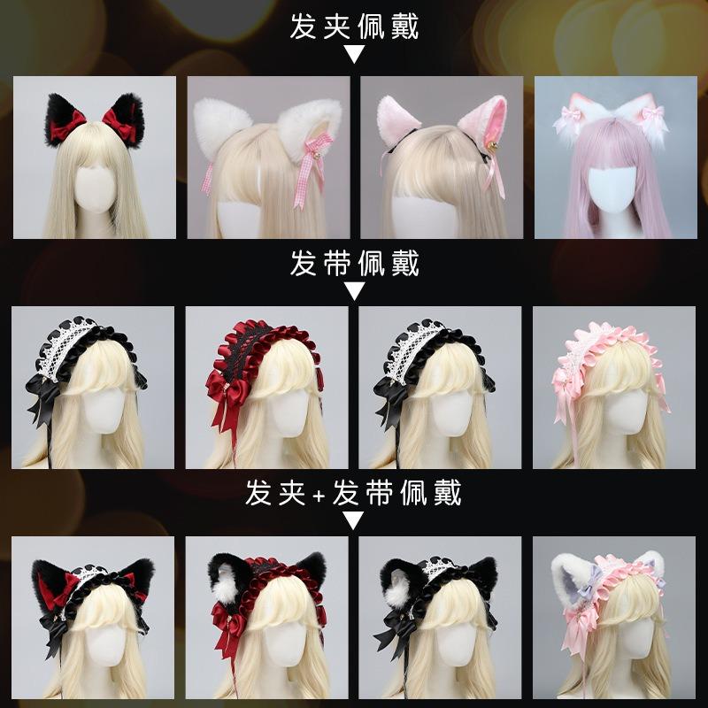 Plush Lace Bow Headgear Lolita Girls Comic-Con Headband Party Maid Hair Accessories Lo Niang Sweet Accessories