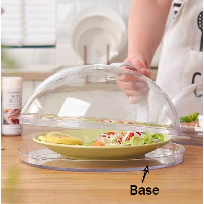 Microwave Splash Cover with Handle - BPA-Free Plastic Food Shield for Oven & Plate Heating, Easy-Clean Steam Vent Design
