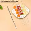 100/200Pcs BBQ Skewers Stainless Steel Heavy Duty Rust Resistant Metal Skewers Outdoor Barbecue Grill Skewers