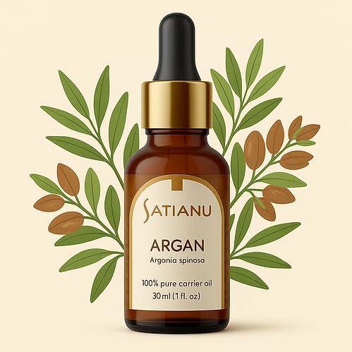 SATIANU 100% Pure & Natural Argan Oil 30ml | Cold-Pressed Moroccan Oil Rich in Vitamin E & Antioxidants | Face, Skin & Hair Care – Moisturizer, H