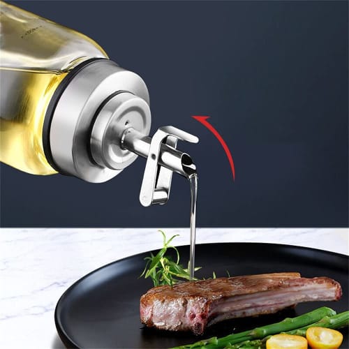 Huiyu Dressing Bottle, Oil Bottle, Soy Sauce Dispenser, Spice Bottle, Oil Pot, Heat-Resistant Glass Seasoning Container, 180ml -B