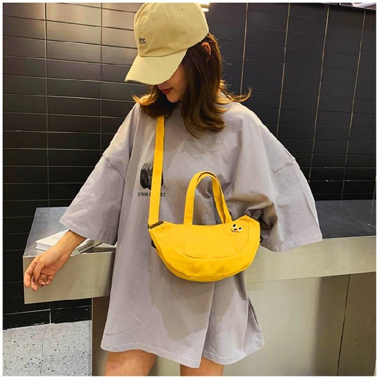 All-matching Canvas Handbag for Women Shoulder Bag Lovely Banana Crossbody Bag