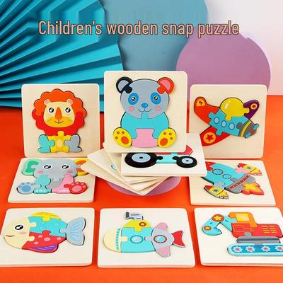 Children's 3D Wooden Animal Transportation Puzzle - Early Education & Fun Toy