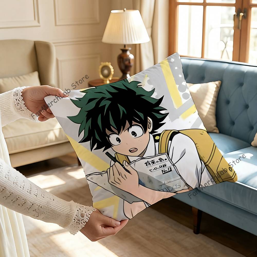 DDeku Anime IIzuku MMidoriyS Printed Pillow Cover Cushion Case Simple Sofa Pillow Case No Pillow Core