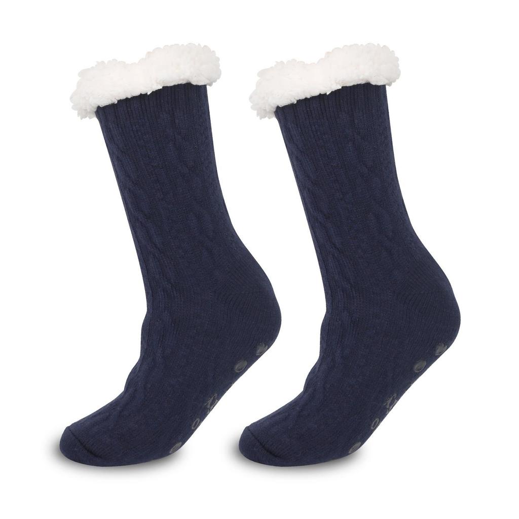 Unisex Non-slip Mid-calf Floor Socks: Thick Plus Velvet, Warm for Autumn/Winter