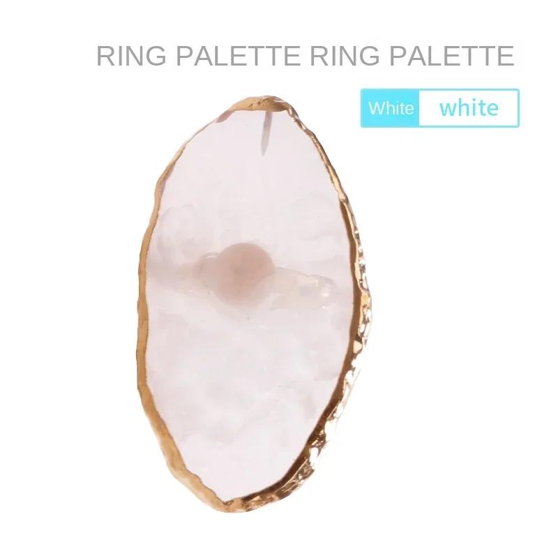 

1 шт., цвет камня из смолы, палитра колец для дизайна ногтей, пластина для колец на палец, акриловый УФ-гель-лак, крем-основа, аксессуары для смешивания ногтей