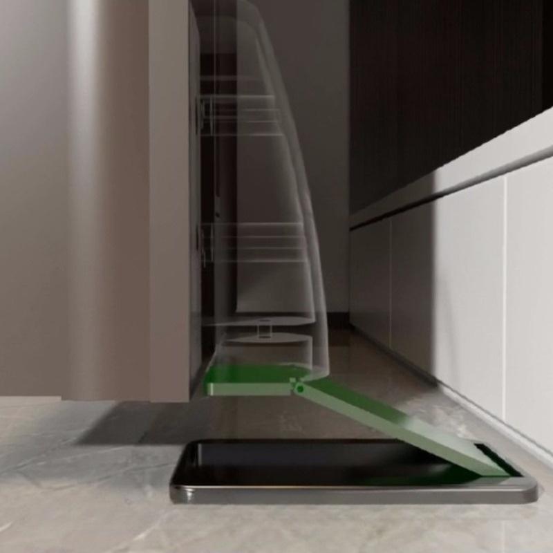 1Pc Non-Punch Door Stopper Automatic Floor Floor DoorStop Furniture Fittings Black Grey Stopper For Door Windproof