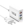 160W 6 In 1 Type C USB Charging Adapter 160W Multi Port Fast Charging Phone Charging Adapter For Smartphones Tablet