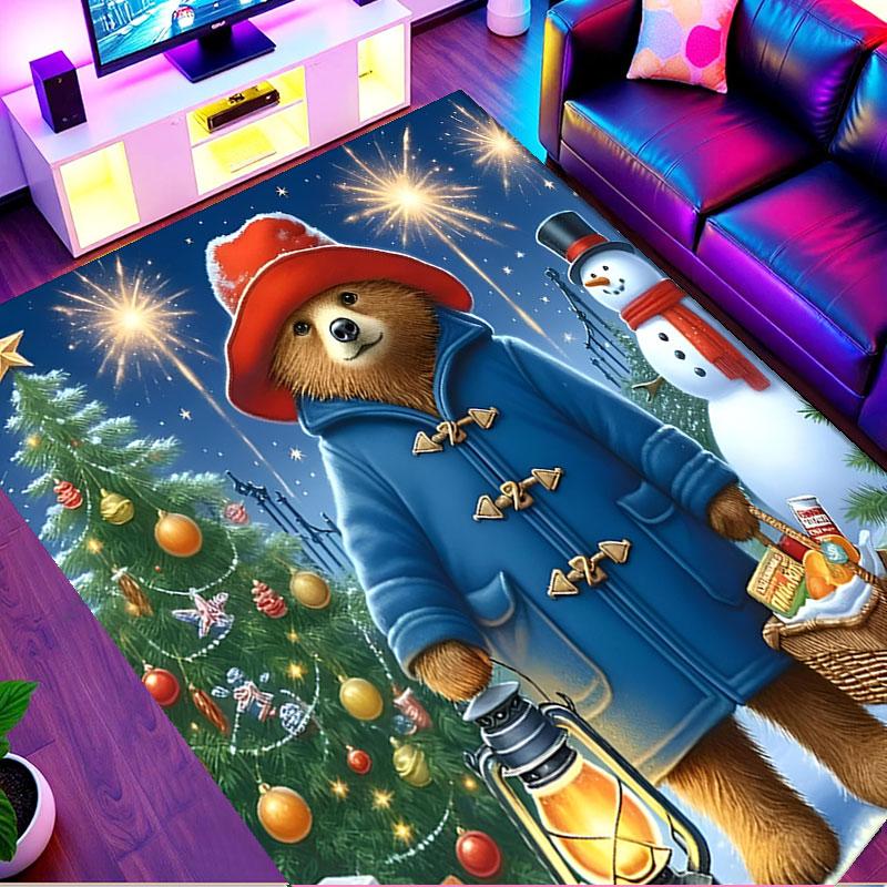 Paddington Bear Print Rug, Washable Floor Carpet, For Entryway Dorm Laundry Room Office Study, Home Decor Birthday Christmas Gift