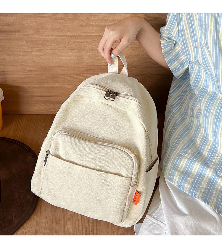 Schoolbag Spot Retro Casual Canvas Small Shoulders Simple Versatile Washed Canvas College Student School Bag Large Capacity Backpack
