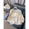 Elegant Bamboo Print Satin Blouse for Women Casual Loose Fit Long Sleeve Shirt Lightweight Silky Top