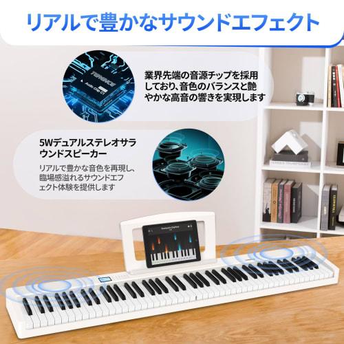 TERENCE V30 Digital Piano, 88 Keys, Foldable, Touch-Response Keyboard, 5W Dual Speakers, MIDI Compatible, Rechargeable, Compact, Portable with Pedal,