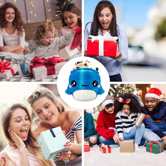 Whale Ice Cream Holder Reusable Pint Sleeve for Ice Cream Soda Beer Cans Holder Comfortable Grip Fun Drink Accessory