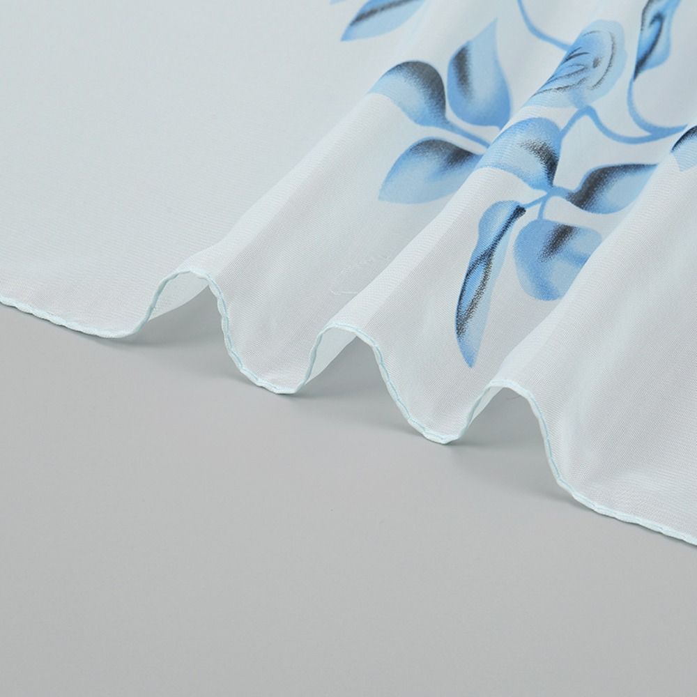 Luxury Design Spring Summer Scarf Branch Rose Pattern Printed Scarves For Women Girls