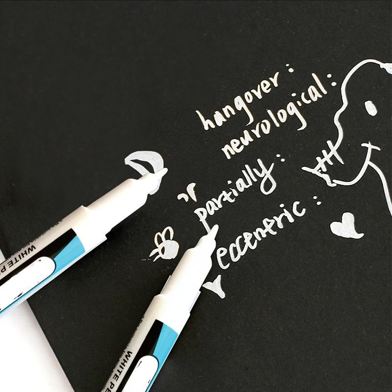 White Marker Oily Fine Tip Courier Waterproof Non-Fading Advertising Greeting Card Tire Glass Highlighter Pen Can Not Be Erased