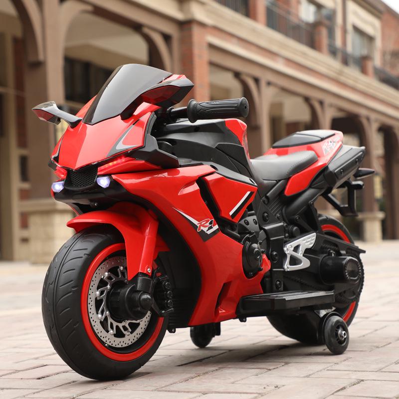Children's Double-Sized Rechargeable Two-Wheeled Electric Motorcycle with Music