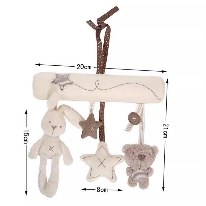 Stroller Toys Baby Hanging Rattle Toys Soft Baby Music Plush Activity Crib Mobie Rabbit Star Shape for Toddlers Baby  Boys Girls