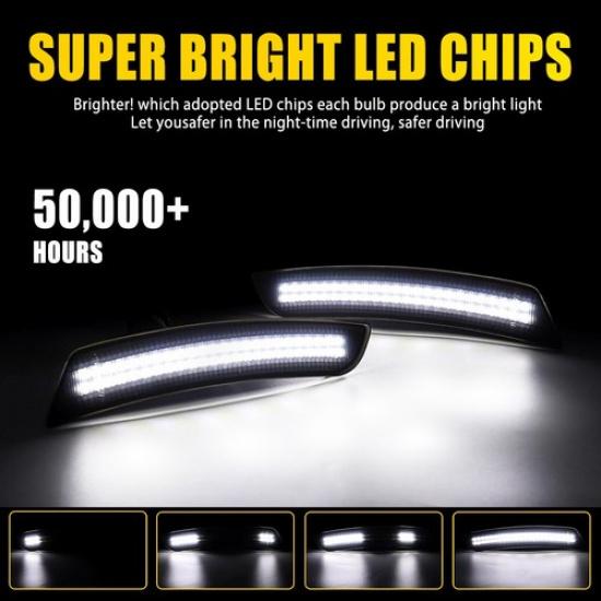 4PCS For Chevy Camaro Dynamic Front Rear Bumper LED Side Marker Lights 2016-