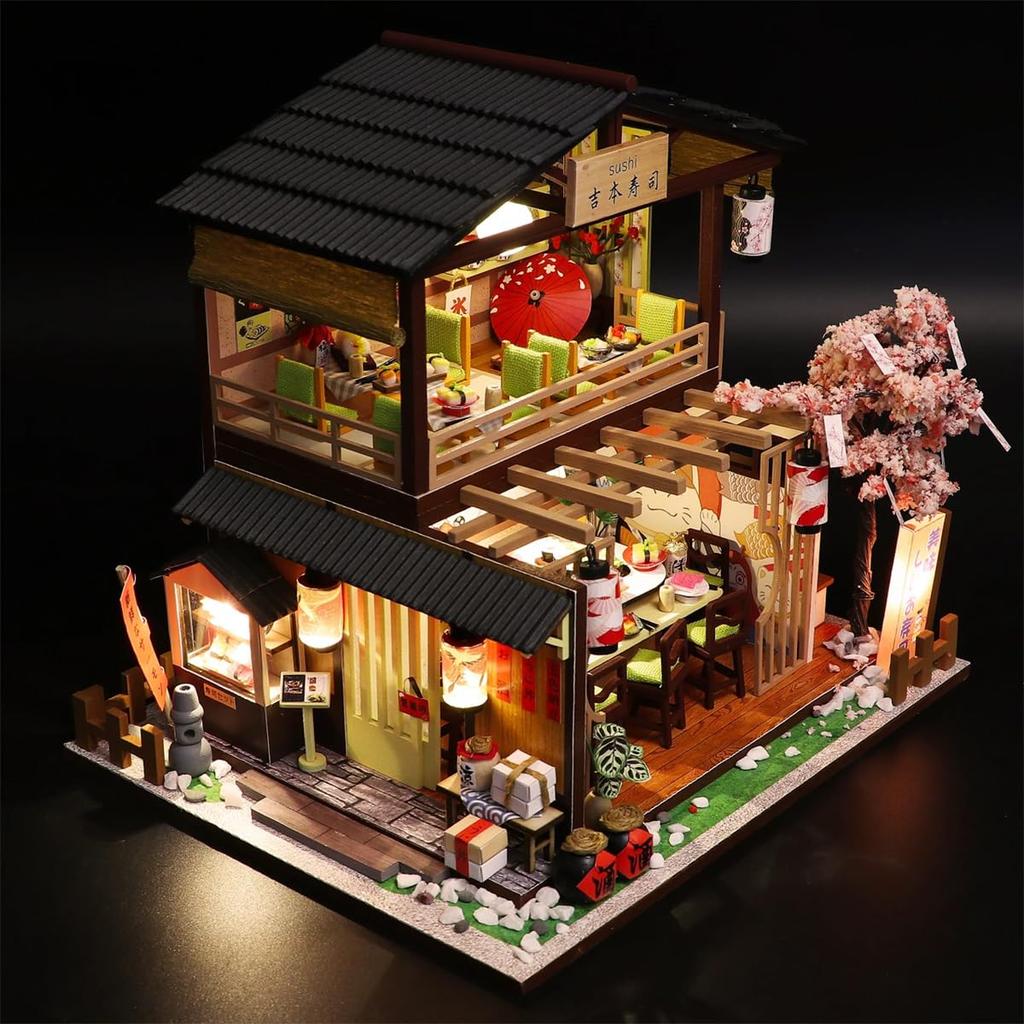 Hitec Multiplex Weekender Sushi Restaurant DIY Miniature House Model Assembly Kit