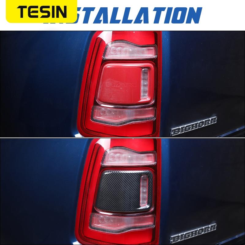TESIN 2 PCS Car Rear Tail Light Lamp Decoration Cover Trim Stickers For Dodge RAM 1500 2018    Exterior