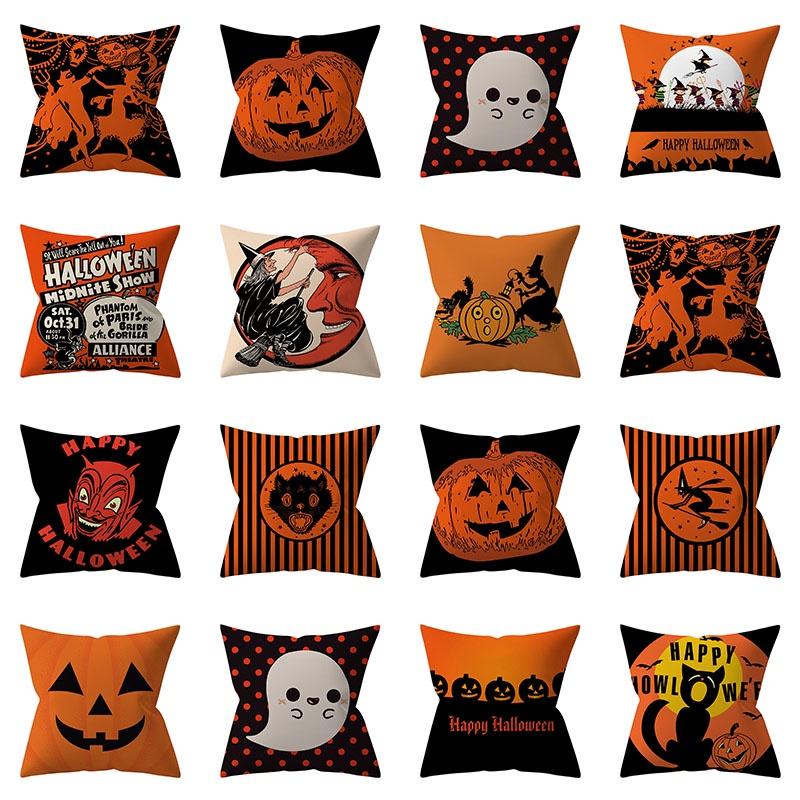 Super Soft Halloween Pumpkin Throw Pillow Case For Cozy Sofa And Festive Home Decor