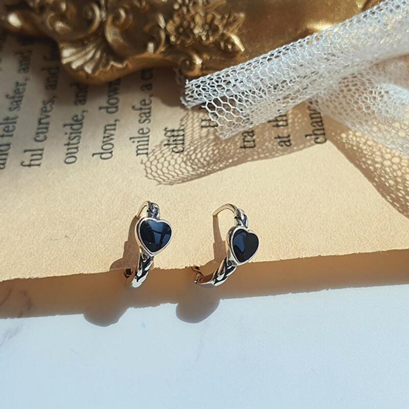 

Women s Daily Chic Black Heart Ring Earrings A30562_ONECOLOR