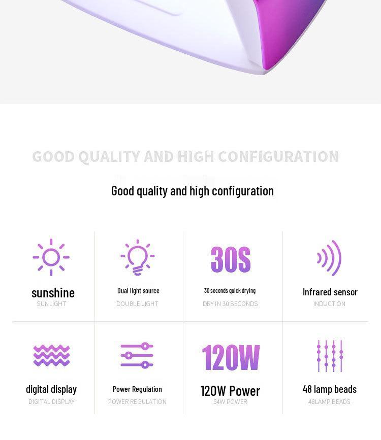 200W Portable Rechargeable Nail Gel Curing Lamp for Salon and Home Use