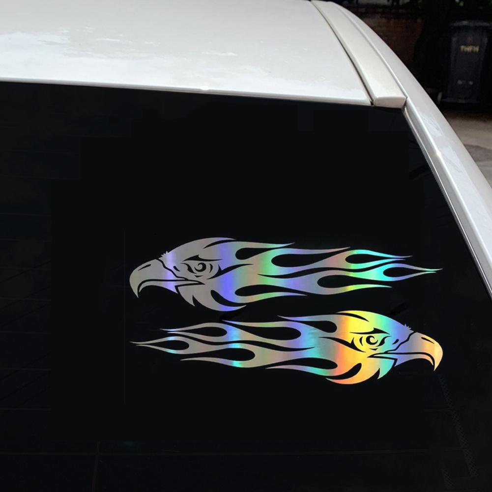 Benutzerdefinierte Autoaufkleber DIY Kit Adler Flamme Muster Reflektierende Roller Coole Aufkleber Logo Reflektierende Styling 2 Stk