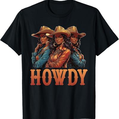 Afrikanisches Melanin Cowgirl Rodeo Western Black History Month T-Shirt