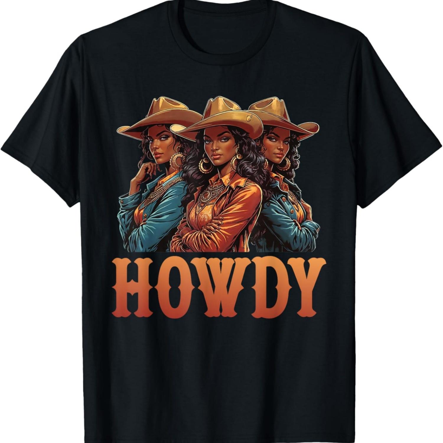 

African Melanin Cowgirl Rodeo Western Black History Month T-Shirt S