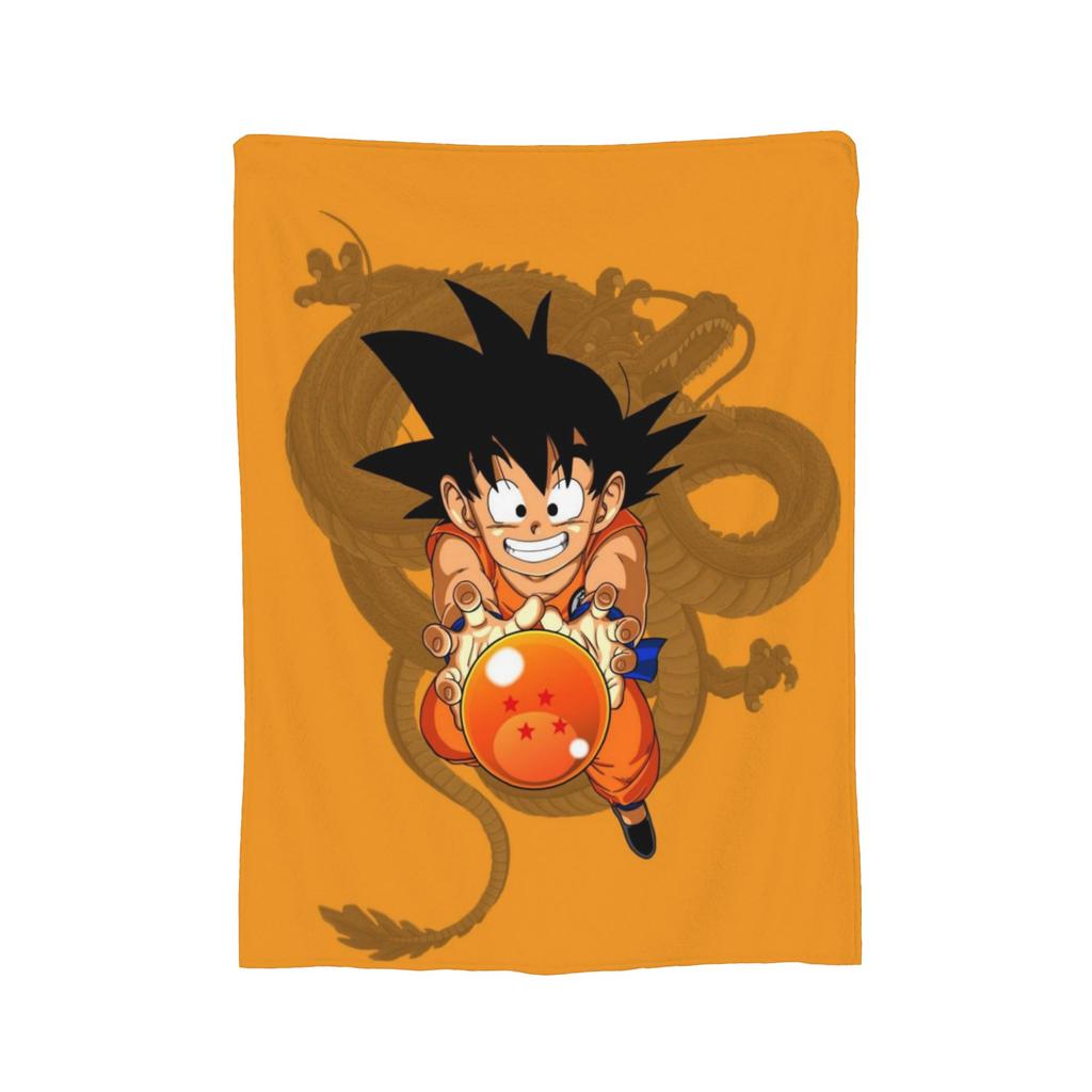 Goku Collage Flannel Blanket DBZ Japanese Anime Awesome Throw Blankets for Home Hotel Sofa 125*100cm Plush Thin Quilt,