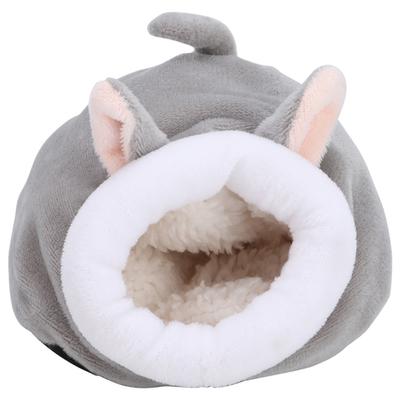 Mini roztomilý bavlněný hřejivý křeček Spící hnízdo Hračka s domečkem veverka pro malé zvíře (Šedá)
