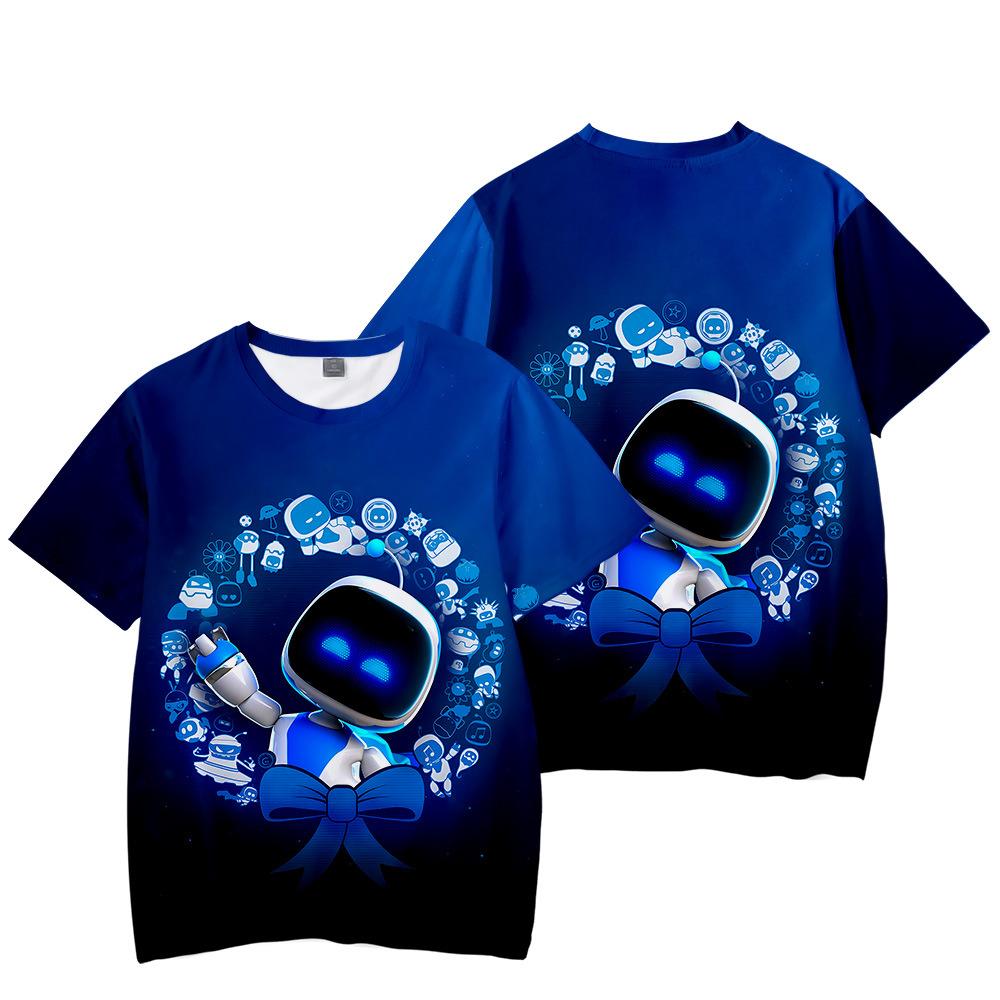 9 Farben Astro Bot Anime Damen Herren T-Shirts Cartoon Druck Rundhals Oversize Kurze Ärmel Mode Herrenbekleidung Streetwear