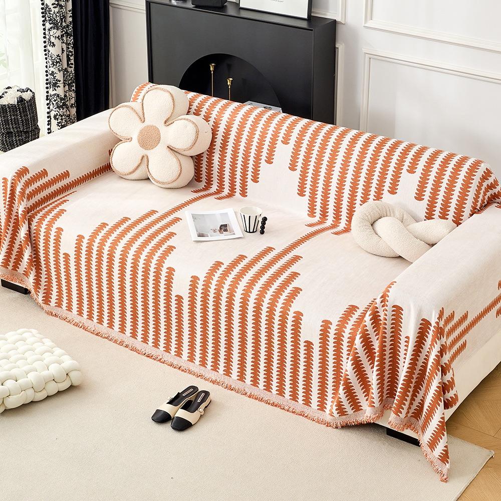 Chenille Sofa Cover Simple Elegant One Piece Couch Slipcover All Season Universal Full Coverage Sofa Protector