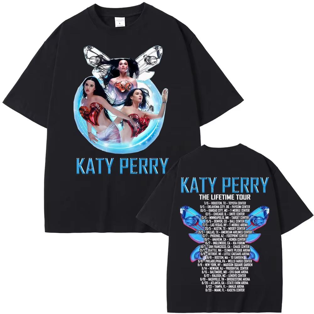 2025 Katy Perry The Lifetime Tour Concert T Shirts Men Women Clothing Fashion Aesthetic T Shirts Summer Pop High Quality T-sh... S разноцветный