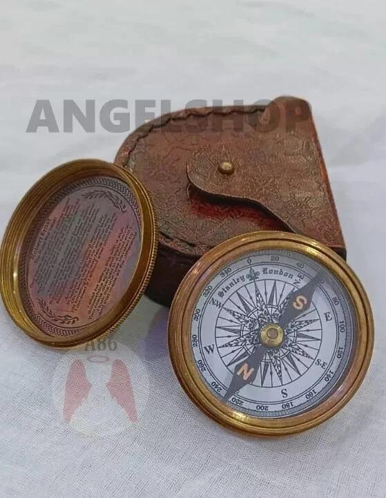 Antique Vintage Brass Pocket Compass Brass Nautical Compass Marine Compass Gift