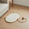 Cat Scratching Mat Scratch Resistant Woven Rope Scratcher Feline Pad Magenta White 50*35cm