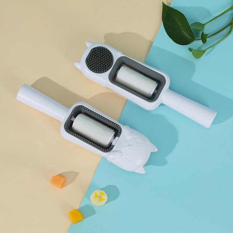 Pet Supplies - Cat and Dog Cleaning and Hair Removal Device, Cat Roller-style Washable Wet Wipes Comb