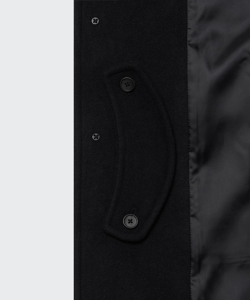 Musinsa Standard Wool Blend Oversized Muff Balmacaan Coat [Black]