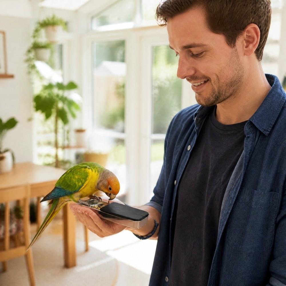 3pcs Metal Rectangular Handheld Bird Feeder Refillable Dispenser Travel Floss Pick Case Travel Use