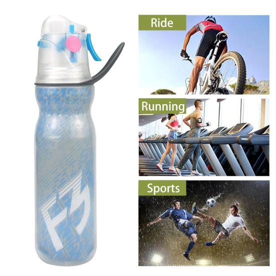 Butelka z rozpylaczem 590 ml, 3 warstwy, izolowana, duża pojemność, bez BPA, przenośna, szczelna, męska, damska, podróżna, do siłowni, do ćwiczeń, słomka do picia