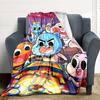 1pc The Amazing World of Gumball Cozy Print Blanket Lightweight Warm Flannel Throw Blanket For Sofa, Bed, Living Room