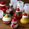 Christmas Seires Candle Silicone Mold DIY 3D Christmas Snowman Elk Bell Socks Scented Plaster Resin Mold Party Decor Craft Gifts