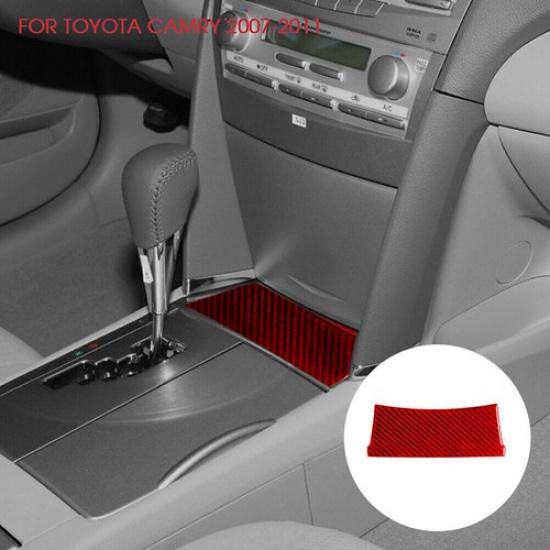 Red Carbon Fiber Below Storage Cover Trim Type B For Toyota Camry 2007-2011
