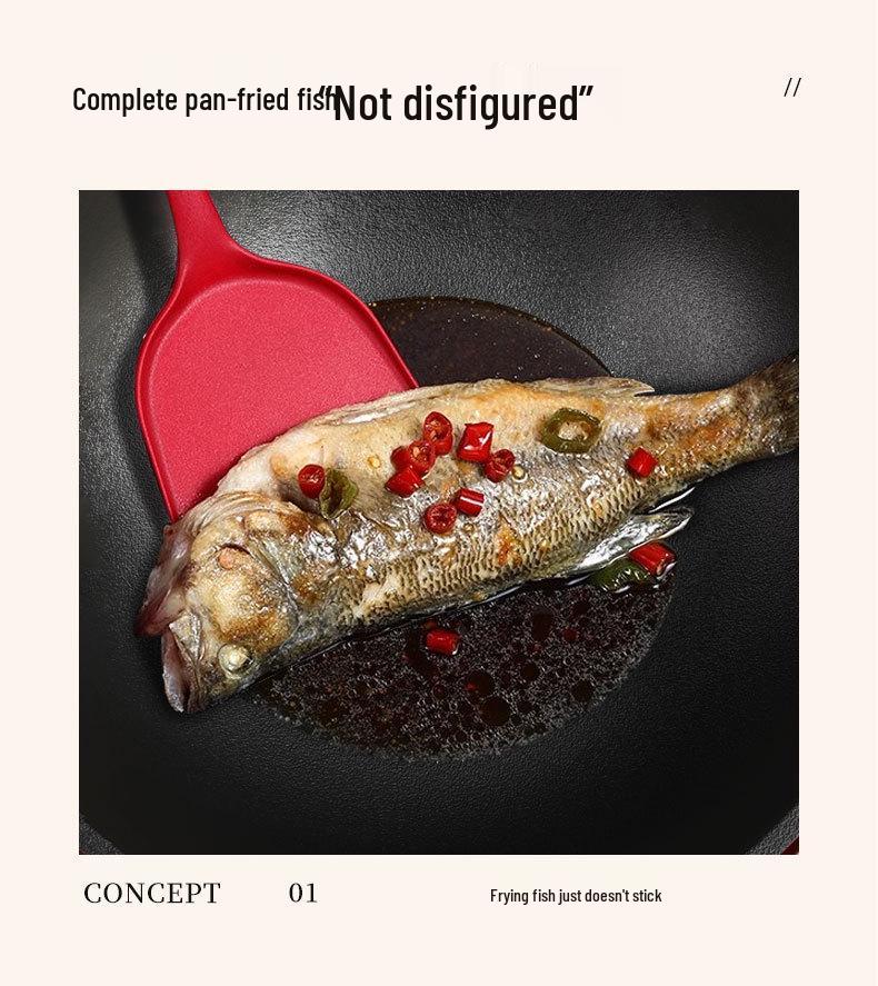 Wok cu fund plat antiaderent - Tigaie de uz casnic cu fum ușor, compatibilă cu toate tipurile de aragaz