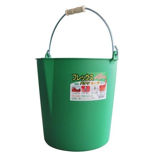 Tanaka Bunkinzoku Flex Bucket, Reinforced, 15L, Green